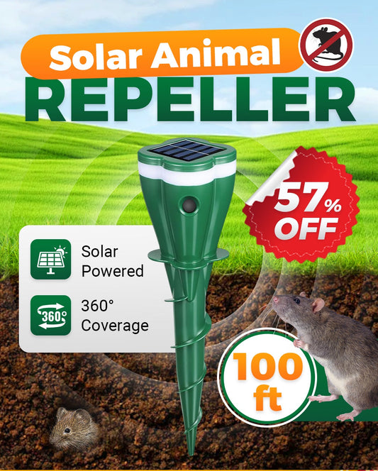 🌸Spring Sale 57% OFF☘️Outdoors Solar Powered Waterproof Screw Mole Repellent