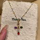 💜 LAST DAY PROMOTION - 50%OFF 💜Colorful Rhinestone Cross Pendant Necklaces