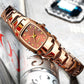 ⌚ LIMITED-TIME 50% OFF! Women’s Elegant Stainless Steel Bracelet Watch, Waterproof Crystal Dial Calendar Quartz Wrist Watch