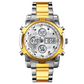 Bold 48mm Men's Analog-Digital Watch – Stainless Steel Strap