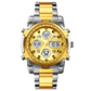 Bold 48mm Men's Analog-Digital Watch – Stainless Steel Strap