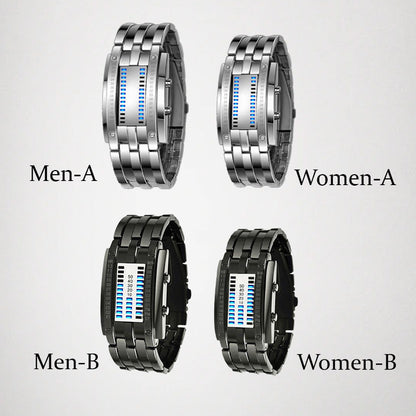 ⏰🔥LIMITED TIME 50% OFF! ⌚ Men’s Binary LED Watch – Stainless Steel, Unique Display & Water-Resistant ⚡💙✨