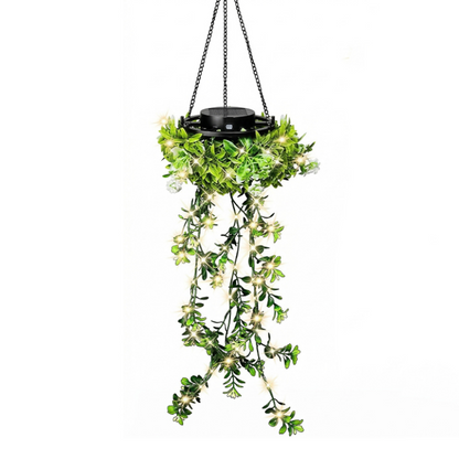 🌿40% OFF!🪴Solar Hanging Grass Light – Realistic Foliage, Warm White, IP65 ✨