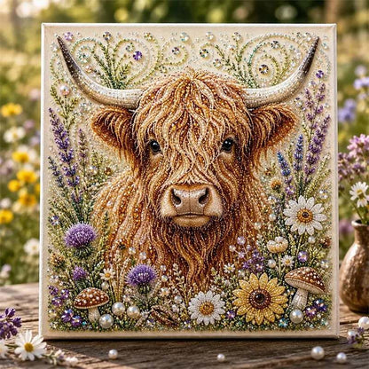 🦉💛 Highland Cow Pearl Art DIY Kit – Relaxing DIY Craft to Create Stunning Coastal Artwork
