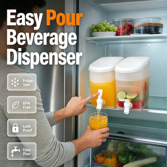 🥤🧊 LIMITED-TIME 50% OFF! 3.5L Refrigerator Beverage Dispenser – Built-In Spigot, Space-Saving Design & Easy-Fill Wide Opening
