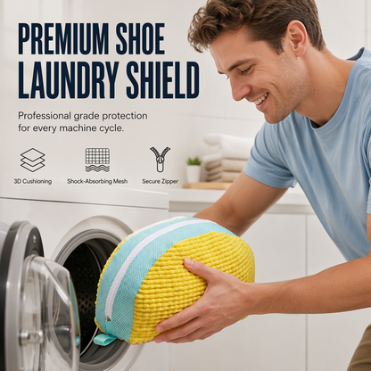 🧺 LIMITED-TIME 50% OFF! Premium Shoe Laundry Wash Bag, Shock-Absorbing Mesh Shoe Washing Protector Bag with Zipper