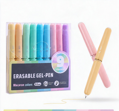 Write & Erase Instantly! No-Mess 8-Color Erasable Gel Pens