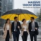 Stay Bone-Dry Instantly! 130cm 12-Rib Windproof Family Umbrella